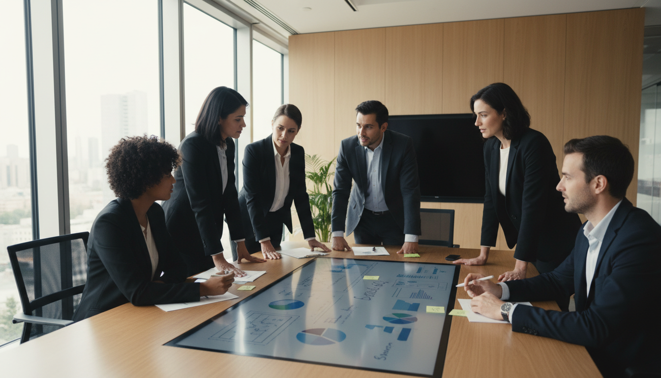 Team Brainstorming With Digital Whiteboard